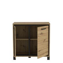 Kommode >Trondheim< in schwarz,braun - 91,4x91,2x41,5cm (BxHxT)