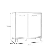 Kommode >Trondheim< in schwarz,braun - 91,4x91,2x41,5cm (BxHxT)