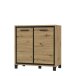 Kommode >Trondheim< in schwarz,braun - 91,4x91,2x41,5cm (BxHxT)