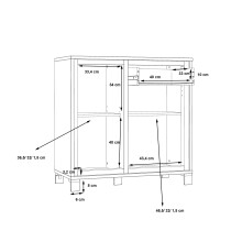 Kommode >Trondheim< in schwarz,braun - 91,4x91,2x41,5cm (BxHxT)