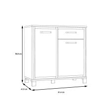 Kommode >Trondheim< in schwarz,braun - 91,4x91,2x41,5cm (BxHxT)