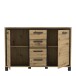 Kommode >Trondheim< in schwarz,braun - 138,4x91,2x41,5cm (BxHxT)