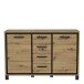 Kommode >Trondheim< in schwarz,braun - 138,4x91,2x41,5cm (BxHxT)
