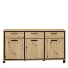 Kommode >Trondheim< in schwarz,braun - 178,4x94,1x41,5cm (BxHxT)
