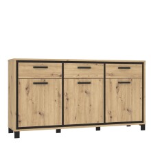 Kommode >Trondheim< in schwarz,braun - 178,4x94,1x41,5cm (BxHxT)