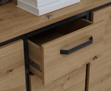 Kommode >Trondheim< in schwarz,braun - 178,4x94,1x41,5cm (BxHxT)