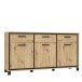 Kommode >Trondheim< in schwarz,braun - 178,4x94,1x41,5cm (BxHxT)