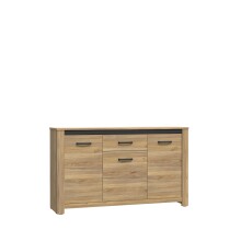 Kommode >San Cayetano < in braun,schwarz, Spanlatte  - 161,4x95,7x42,2cm (BxHxT)