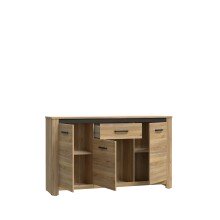 Kommode >San Cayetano < in braun,schwarz, Spanlatte  - 161,4x95,7x42,2cm (BxHxT)