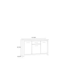 Kommode >San Cayetano < in braun,schwarz, Spanlatte  - 161,4x95,7x42,2cm (BxHxT)