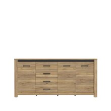 Kommode >San Cayetano < in braun,schwarz - 206x95,7x42,2cm (BxHxT)