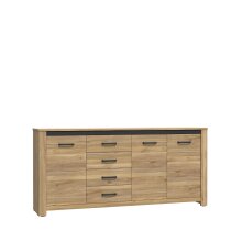 Kommode >San Cayetano < in braun,schwarz - 206x95,7x42,2cm (BxHxT)