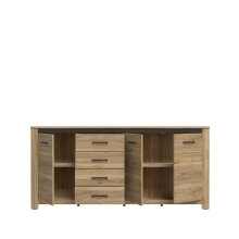 Kommode >San Cayetano < in braun,schwarz - 206x95,7x42,2cm (BxHxT)