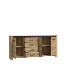 Kommode >San Cayetano < in braun,schwarz - 206x95,7x42,2cm (BxHxT)