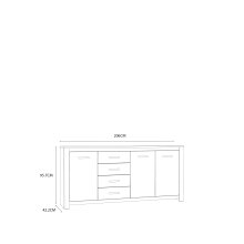 Kommode >San Cayetano < in braun,schwarz - 206x95,7x42,2cm (BxHxT)