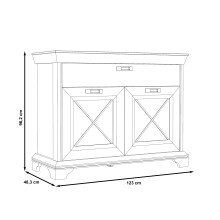 Kommode >Kashmir< in weiß,beige - 123,3x95,9x48,2cm (BxHxT)