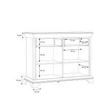 Kommode >Kashmir< in weiß,beige - 123,3x95,9x48,2cm (BxHxT)