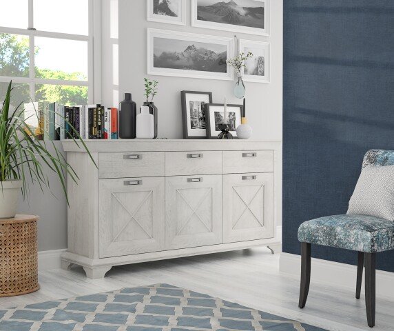 Kommode >Kashmir< in weiß,beige - 177,4x96,2x48,2cm (BxHxT)