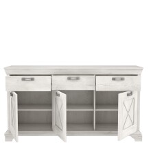 Kommode >Kashmir< in weiß,beige - 177,4x96,2x48,2cm (BxHxT)