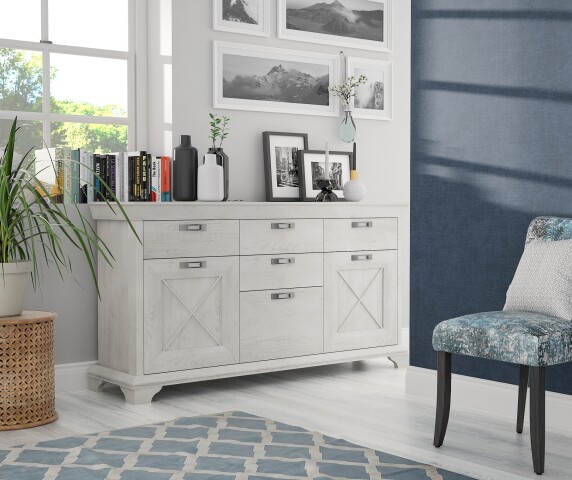 Kommode >Kashmir< in weiß,beige - 177,7x96,2x48,3cm (BxHxT)