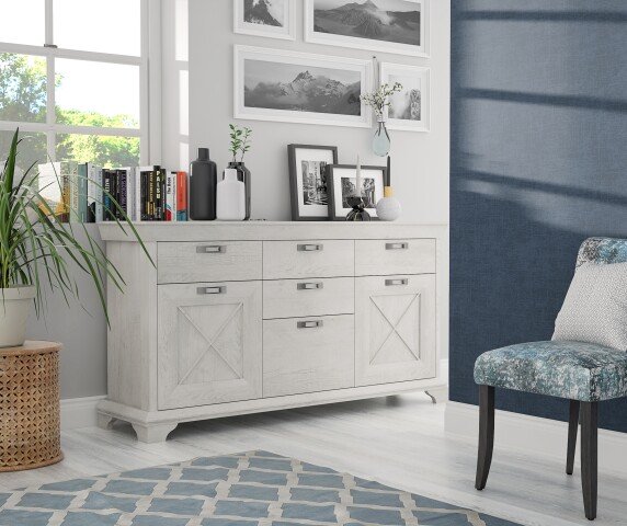Kommode >Kashmir< in weiß,beige - 177,7x96,2x48,3cm (BxHxT)
