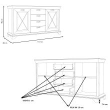Kommode >Kashmir< in weiß,beige - 177,7x96,2x48,3cm (BxHxT)