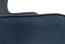 Esszimmerstuhl >Blake< (2er Set) in Cord dunkelblau + Stoff dunkelgrau / schwarz