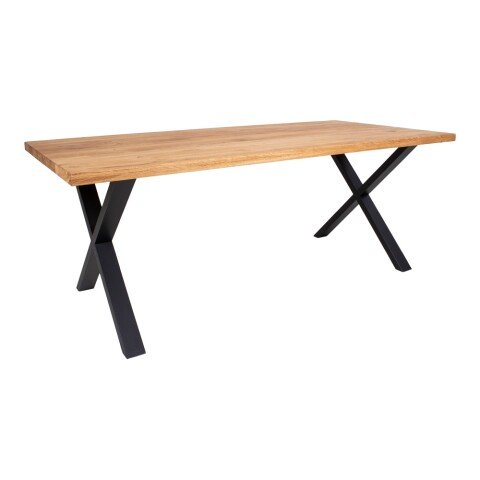 Esstisch >Montpellier< in Natur, Eiche-Massiv - 95x75x200cm (BxHxT)