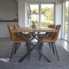 Esstisch >Montpellier< in Natur, Eiche-Massiv - 95x75x200cm (BxHxT)