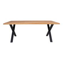 Esstisch >Montpellier< in Natur, Eiche-Massiv - 95x75x200cm (BxHxT)