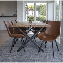 Esstisch >Montpellier< in Natur, Eiche-Massiv - 95x75x200cm (BxHxT)