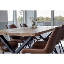 Esstisch >Montpellier< in Natur, Eiche-Massiv - 95x75x200cm (BxHxT)