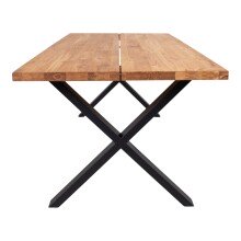 Esstisch >Montpellier< in Natur, Eiche-Massiv - 95x75x200cm (BxHxT)