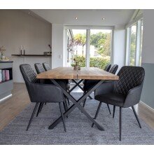Esstisch >Montpellier< in Natur, Eiche-Massiv - 95x75x200cm (BxHxT)
