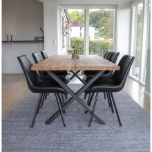Esstisch >Montpellier< in Natur, Eiche-Massiv - 95x75x200cm (BxHxT)