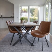 Esstisch >Montpellier< in Natur, Eiche-Massiv - 95x75x200cm (BxHxT)