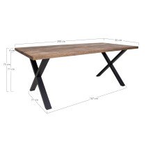 Esstisch >Montpellier< in Natur, Eiche-Massiv - 95x75x200cm (BxHxT)