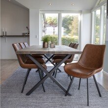 Esstisch >Montpellier< in Natur, Eiche-Massiv - 95x75x200cm (BxHxT)