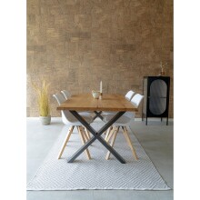 Esstisch >Toulon< in Natur, Eiche-Massiv - 95x75x200cm (BxHxT)