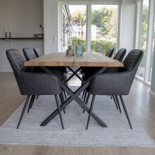 Esstisch >Toulon< in Natur, Eiche-Massiv - 95x75x200cm (BxHxT)