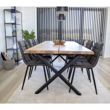 Esstisch >Toulon< in Natur, Eiche-Massiv - 95x75x200cm (BxHxT)