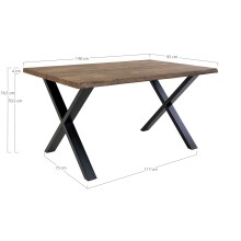 Esstisch >Toulon< in Natur, Eiche-Massiv - 95x75x140cm (BxHxT)