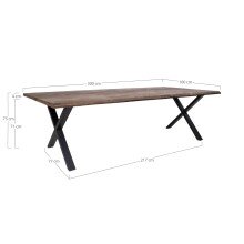 Esstisch >Toulon< in Natur, Eiche-Massiv - 100x75x300cm (BxHxT)
