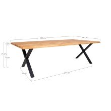 Esstisch >Toulon< in Natur, Eiche-Massiv - 100x75x300cm (BxHxT)