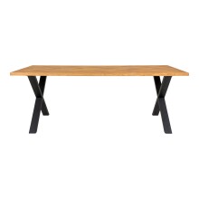 Esstisch >Bordeaux< in Natur, Eiche-Massiv - 95x75x200cm (BxHxT)