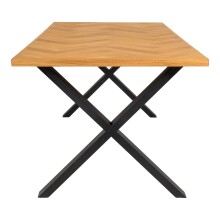 Esstisch >Bordeaux< in Natur, Eiche-Massiv - 95x75x200cm (BxHxT)
