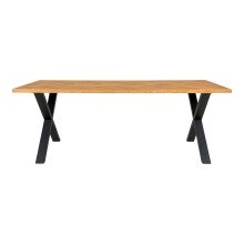 Esstisch >Bordeaux< in Natur, Eiche-Massiv - 95x75x200cm (BxHxT)