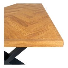 Esstisch >Bordeaux< in Natur, Eiche-Massiv - 95x75x200cm (BxHxT)
