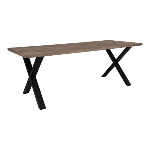 Esstisch >Bordeaux< in Geräuchert, Eiche-Massiv - 95x75x200cm (BxHxT)