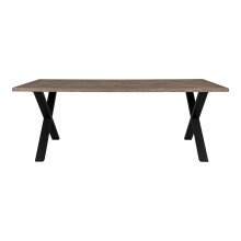 Esstisch >Bordeaux< in Geräuchert, Eiche-Massiv - 95x75x200cm (BxHxT)